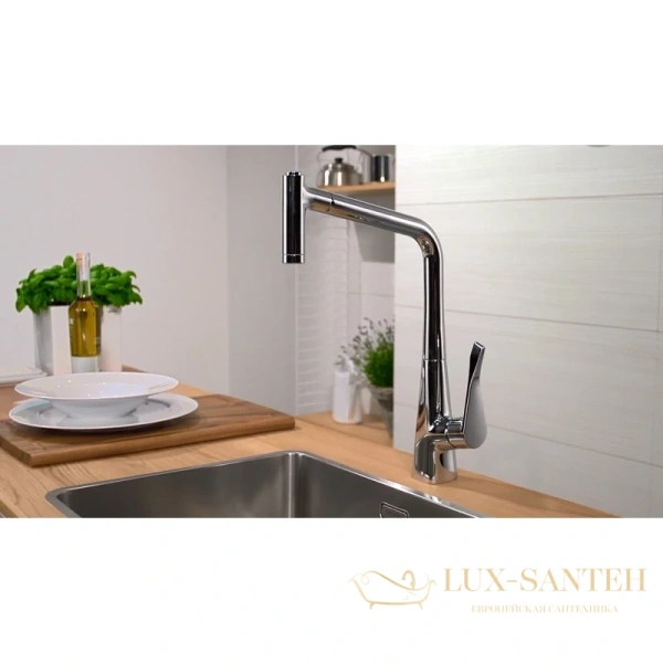 смеситель для кухни hansgrohe metris хром 14820000