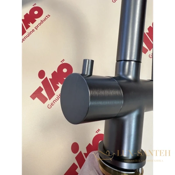 смеситель timo saona 2356/18fl для кухни с подключением к фильтру, черное золото