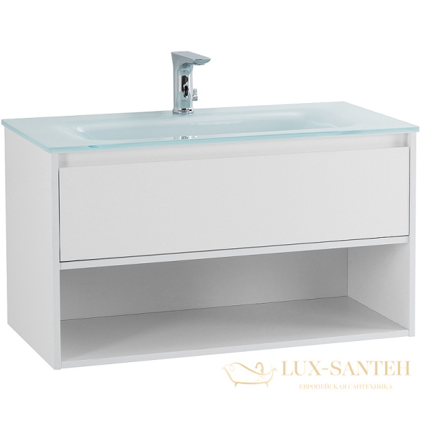 тумба под раковину belbagno kraft kraft-900-1c-so-bo 90 см подвесная, bianco opaco