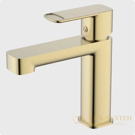 смеситель для раковины aquame parma aqm6610bg, золото брашированное