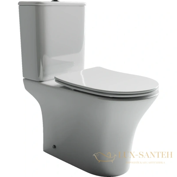 чаша напольного безободкового унитаза ceramica nova fortuna cn9001-b с сиденьем микролифт, белый