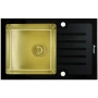 кухонная мойка seaman eco glass smg-780b-gold.b, золотой/черный