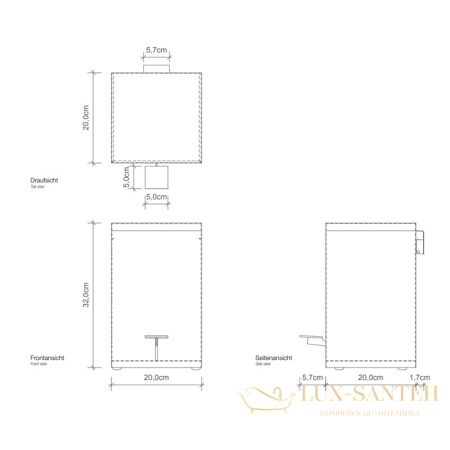 мусорное ведро с педалью и крышкой softclose decor walther te 70 sc, 0614576, нержавеющая сталь