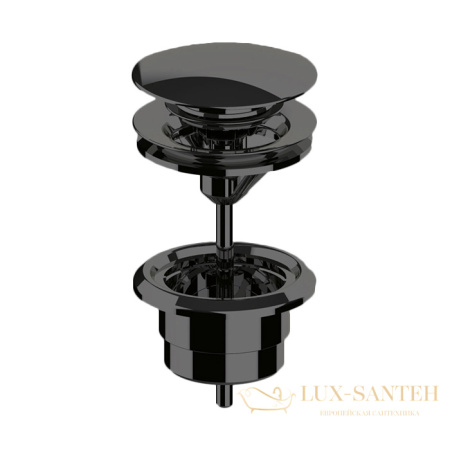 донный клапан almar e094000.ab, 1"1/4 для раковины/биде, черный хром брашированный pvd