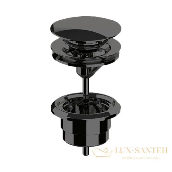 донный клапан almar e094000.mb, 1"1/4 для раковины/биде, черный матовый