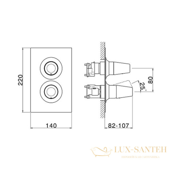 смеситель встраиваемый для душа, cisal vita, vi0bm03021, на 3 выхода, хром