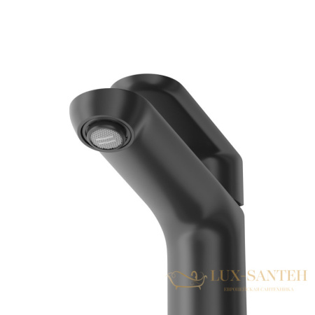 смеситель для раковины cezares stylus-ls-nop, с донным клапаном, черный матовый