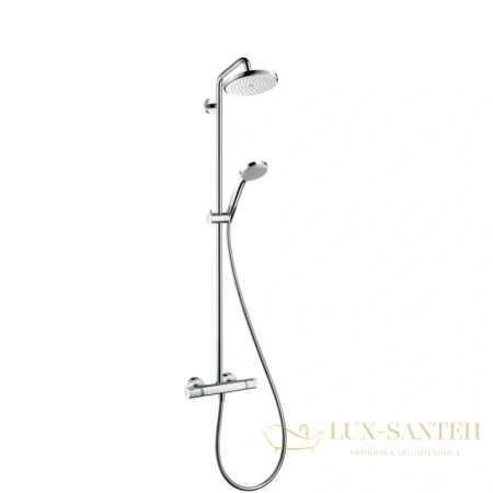 душевой набор hansgrohe croma showerpipe 220 1jet ecosmart с термостатом хром 27188000