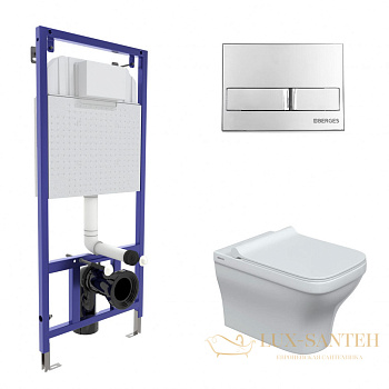 комплект berges 042448: подвесной унитаз strati с системой инсталляции novum 525 и панелью смыва, хром глянцевый