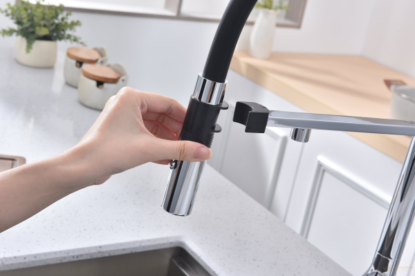 смеситель для кухни под фильтр с гибким изливом paulmark magneto one ma213188-cr, хром