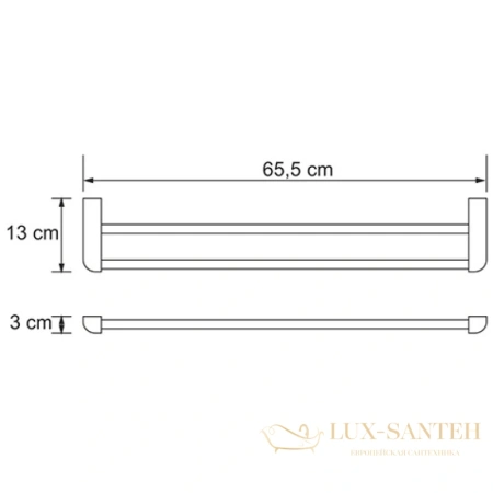 полотенцедержатель двойной wasserkraft kammel k-8340w 65,5 см, белый