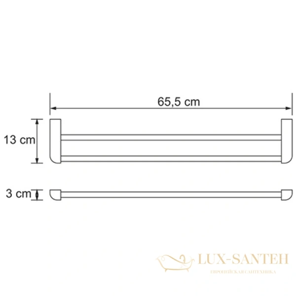 полотенцедержатель двойной wasserkraft kammel k-8340w 65,5 см, белый