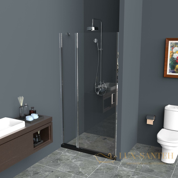 душевая дверь belbagno uno uno-b-12-30+70-c-cr 100 см профиль хром, стекло прозрачное