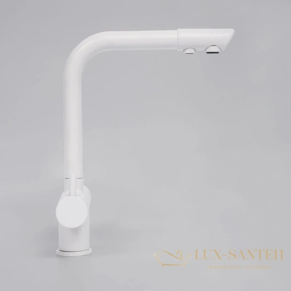 смеситель wasserkraft a8357 для кухни с подключением к фильтру, белый матовый