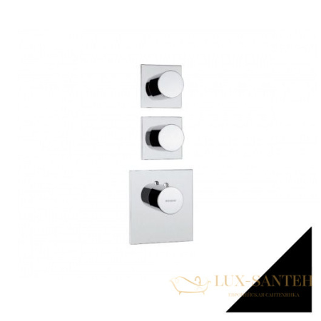 термостат  для душа встраиваемый highflow, bossini outlets z031203.073, на 2-4 потребителя, внешняя часть, черный матовый