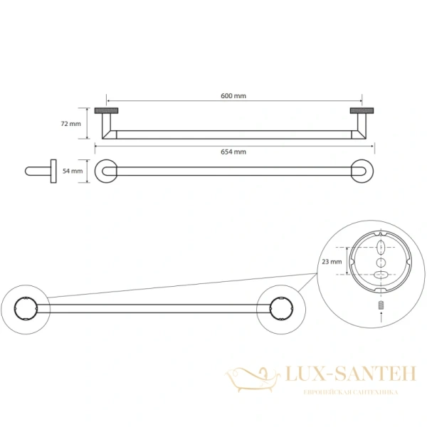 полотенцедержатель bemeta stella 166204042 65,4 см, хром