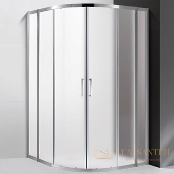 душевой уголок cezares molveno molveno-r-22-90+20-p-cr 110х110 профиль хром, стекло рифленое