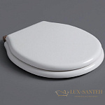 Сиденье для напольного унитаза, SIMAS Londra, LO007 bi/br, белый петли бронза (микролифт)