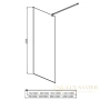 душевая перегородка aquatek aq wiw 12020bl walk in с держателем 1200x2000 профиль черный, стекло прозрачное