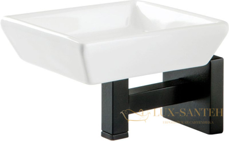 мыльница керамическая stil haus urania u09(23-bi) настенная, черный матовый-белая керамика