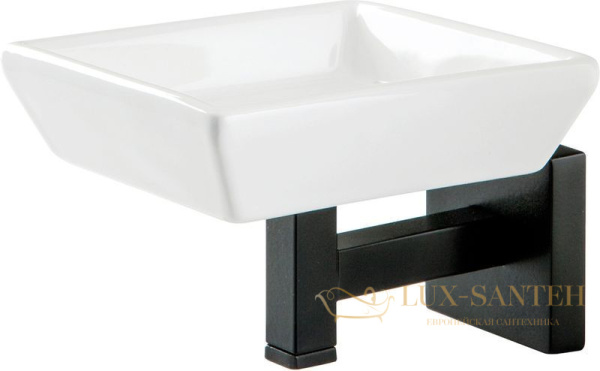 мыльница керамическая stil haus urania u09(23-bi) настенная, черный матовый-белая керамика