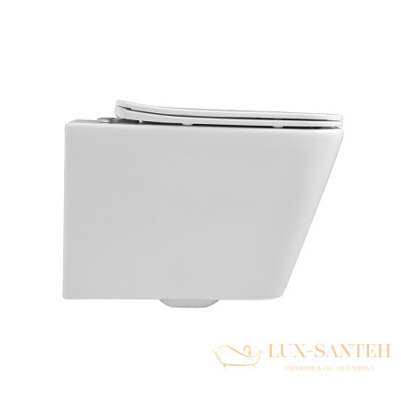 унитаз подвесной безободковый charus alva rimless ewc700-114w, с быстросъемной крышкой с сиденьем, микролифт,белый глянцевый