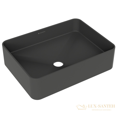 раковина накладная aqueduto espiral, esp0440, прямоугольная 370*500, черный матовый