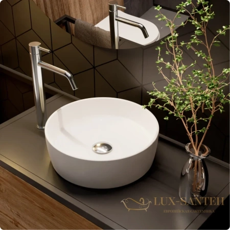 раковина накладная aquame aqm5012mw, 355 мм, белый матовый