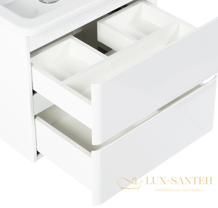 тумба под раковину belbagno albano-cer albano-cer-600-2c-so-bl 60 см подвесная, bianco lucido