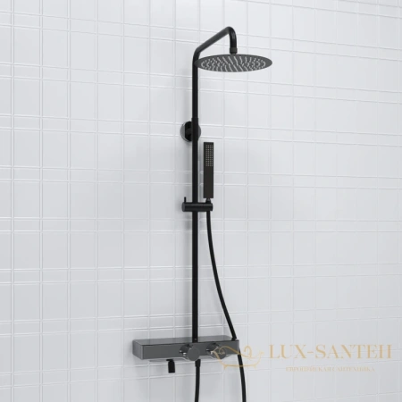 душевая система wasserkraft abens a114.258.218.cb thermo 248 мм, черный матовый