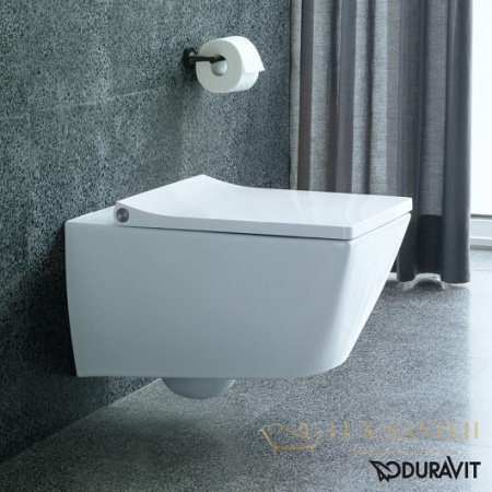 чаша подвесного безободкового унитаза duravit viu 2511090000 rimless, белый