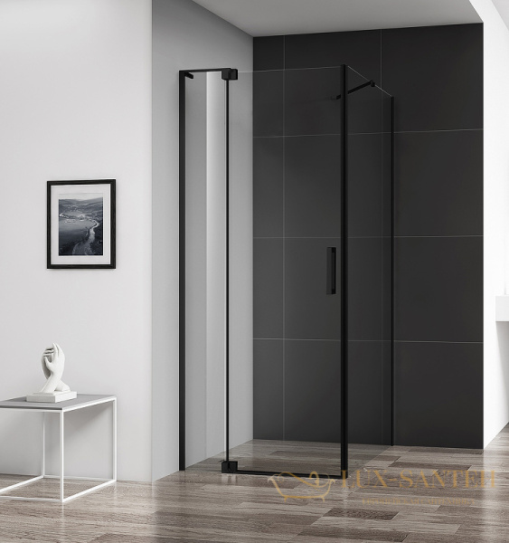 душевой уголок cezares slider slider-ah-1-80-100/110-c-nero 110x80 профиль черный матовый, стекло прозрачное