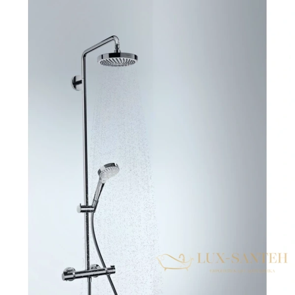 душевая стойка hansgrohe croma select s 27253400, showerpipe 180 2jet с термостатом, белый/хром
