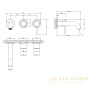 смеситель gessi 316 bath 54140.239 для ванны, внешняя часть, steel brushed
