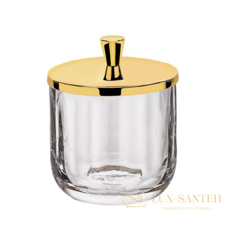 баночка surya crystal crystal 6600/ch-wav для ватных дисков с крышкой 9х9х11 см стекло с эффектом волны, хром