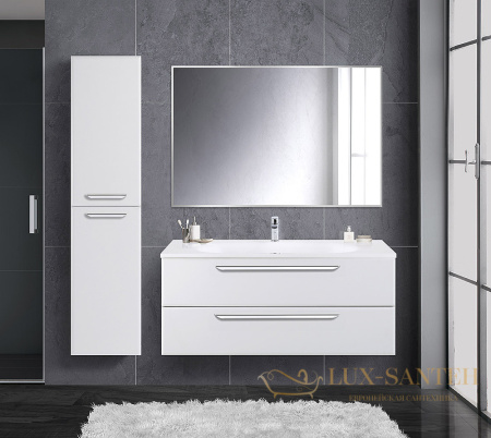 тумба под раковину cezares eco eco-1200-2c-so-bl 120 см подвесная, bianco lucido