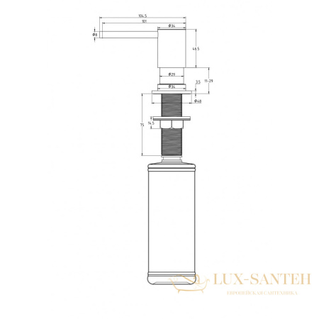 дозатор для жидкого мыла встраиваемый milacio mcu.934.tb, total black