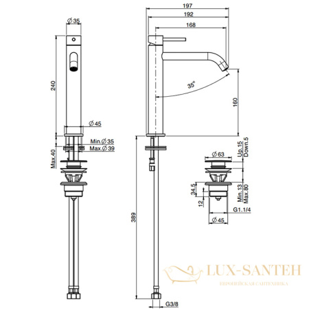 смеситель для раковины fima carlo frattini spillo up, f3031lxssn, никель брашированный