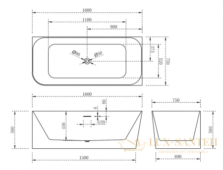 ванна акриловая угловая abber ab9331-1.6 r, белый глянцевый
