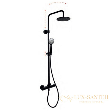 душевая система для душа fima carlo frattini wellness f4285/r259ns, с термостатом, черный матовый