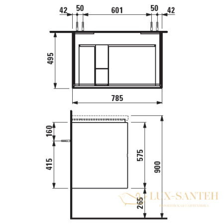 тумба под раковину laufen laufen palomba 4.0720.2.180.220.1 475х495 мм, белый
