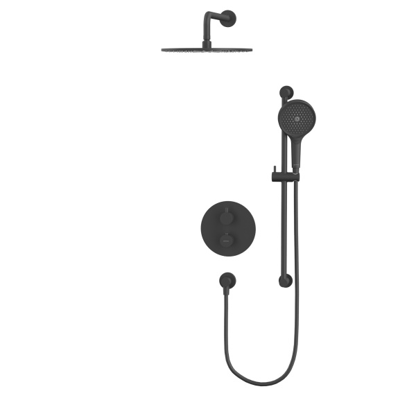 термостатическая душевая система скрытого монтажа whitecross y, yset09topbl, черный матовый