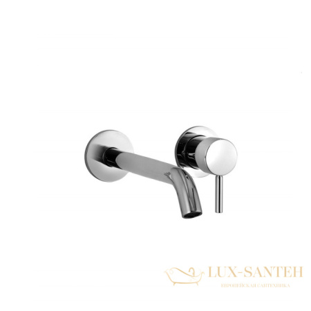 смеситель для раковины, fantini nostromo, 50 02 e812b, встраиваемый, на 2 отв, без донного клапана, излив 250мм (наружняя часть), хром