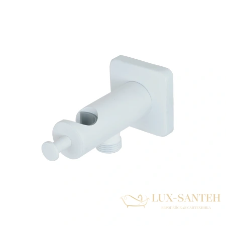 держатель ручного душа с подключением для шланга lm3785mw, белый матовый