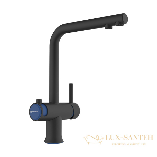 смеситель omoikiri hotaru-gb-ib 4994499 для кухни с подключением к фильтру, графит/темно-синий матовый