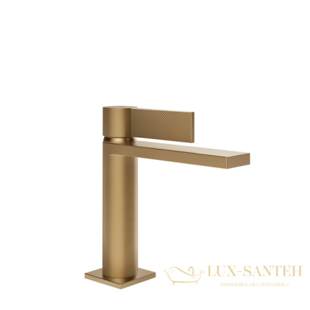 смеситель для раковины gessi inverso diamantato 73651.726, с донным клапаном, warm bronze br pvd