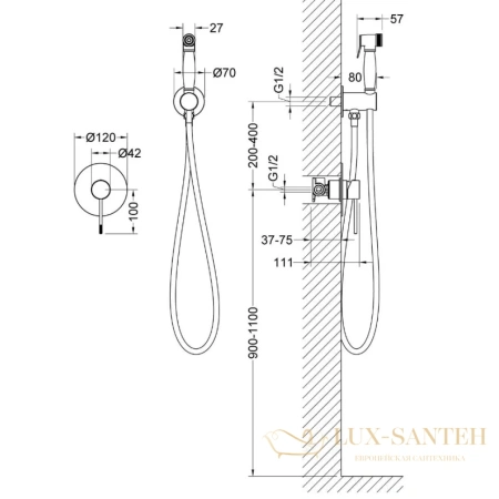 гигиенический комплект timo saona 2389/00sm, хром