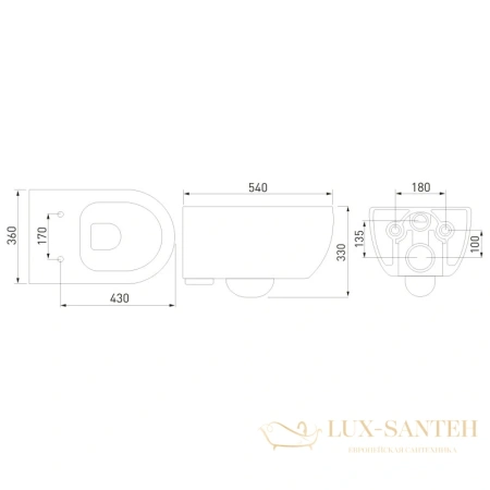 подвесной безободковый унитаз berges ego xl 083229 с сиденьем микролифт, голубой матовый
