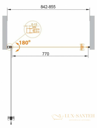 душевая дверь cezares eco eco-o-b-1-85-c-cr 85 см профиль хром, стекло прозрачное