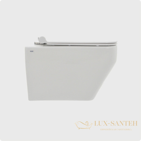 унитаз подвесной безободковый aquame aqm2009, с быстросъемным сиденьем softclose, белый глянцевый